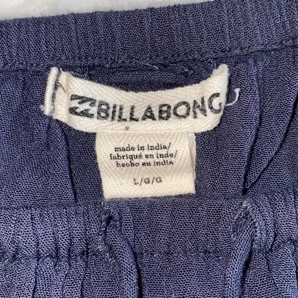 BILLABONG Light It Up Blue Floral Raglan Sleeves Crop Top Size Large - Picture 8 of 16